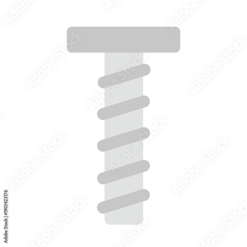 Electricity bolt screw. Electrician tools, electrician supplies flat vector illustration