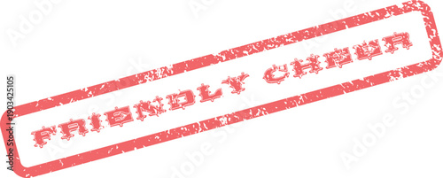 Friendly Cheer Red Grungy Stamp Mark for Positive Messages and Welcoming Vibes