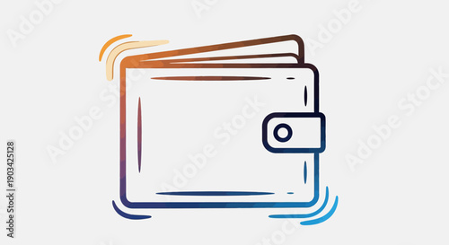 Stylish abstract wallet icon with gradient hues symbolizing modern money and secure financial