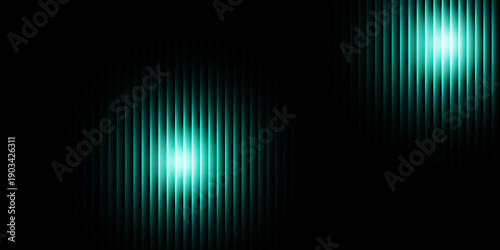 Abstract glowing green lights shining brightly through vertical lines on a dark background creating a futuristic and modern visual effect with a sense of depth and dimension.