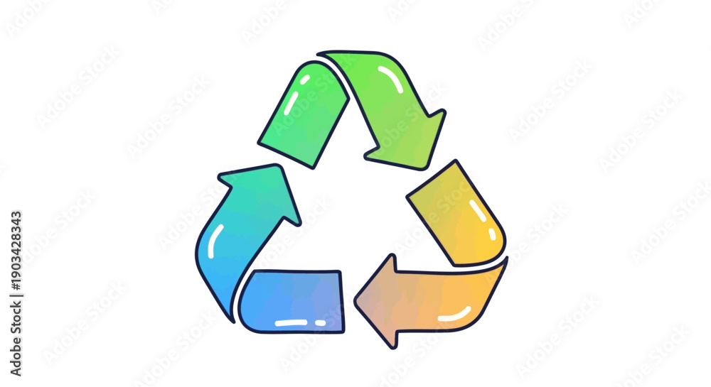 Obraz premium Vibrant gradient recycling symbol promoting eco-friendly practices and sustainability for a