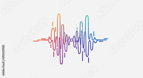 Dynamic Rainbow Sound Wave Graphic Representing Audio Spectrum or Equalizer Technology