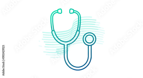 Modern gradient line art stethoscope icon symbolizing health, diagnosis, and medical care