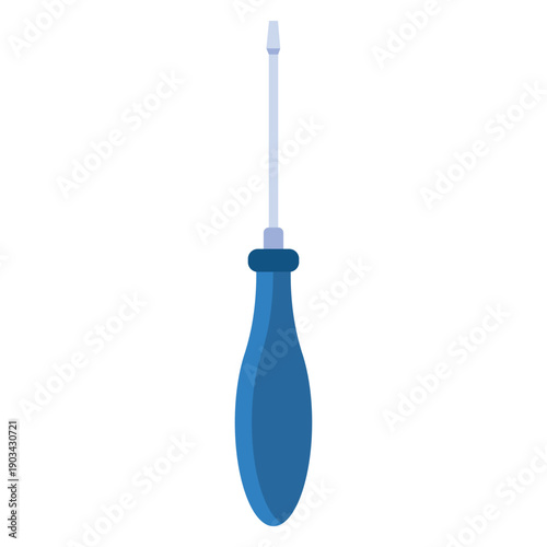 Screwdriver work tool. Electrician tools, electrician supplies flat vector illustration