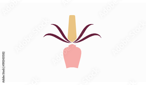 Nail salon logo design template with nail polish icon premium vector