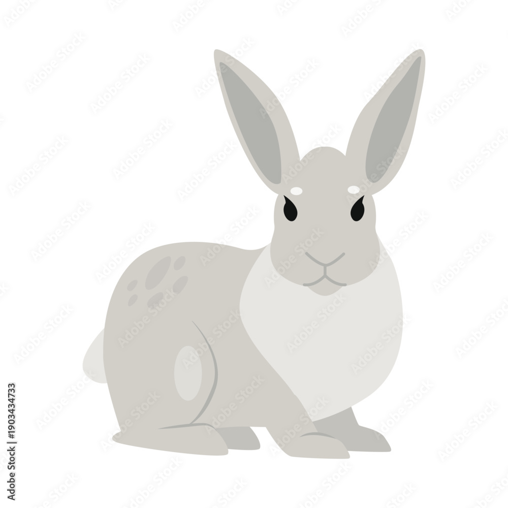 Obraz premium Arctic wild hare. Arctic and antarctic animals, snow rabbit cartoon vector illustration