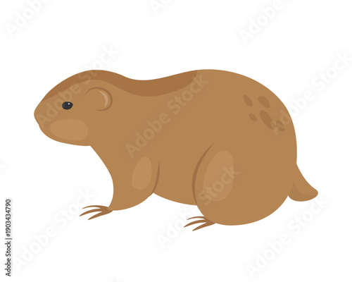 Wild polar lemming. Arctic and antarctic animals, snow fauna cartoon vector illustration