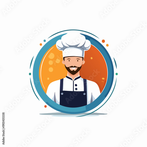 Happy Chef in Uniform with Chef Hat and Apron, Professional Cook