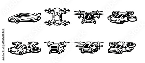 Futuristic flying cars and drones: innovative urban aerial vehicles