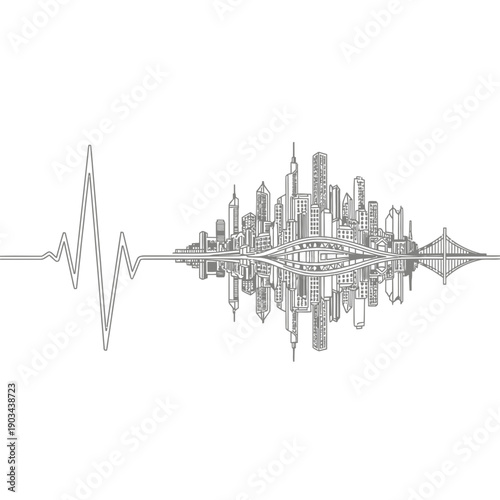 a-city-growing-out-of-a-single-heartbeat-line-line.