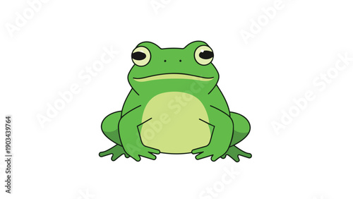 Vibrant cartoon green frog illustration showcasing a charming amphibian creature