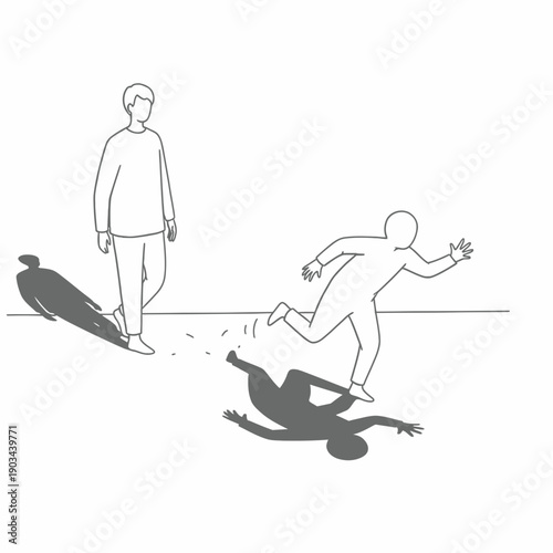 a-shadow-trying-to-escape-its-owner-line-art