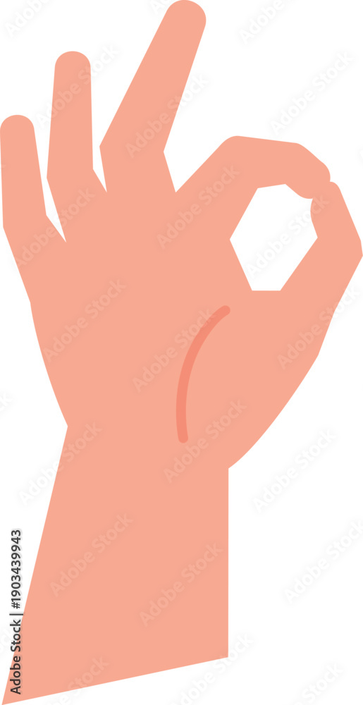 Fototapeta premium Ok gesture icon. Positive communication color symbol