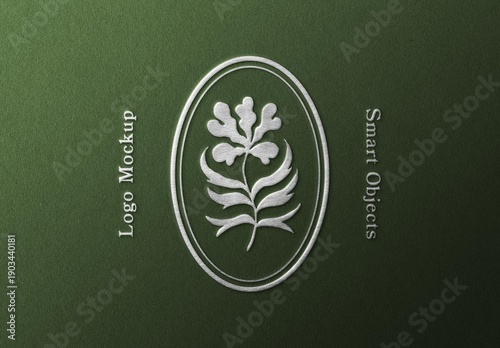 Paper Pressed Foil Logo Mockup