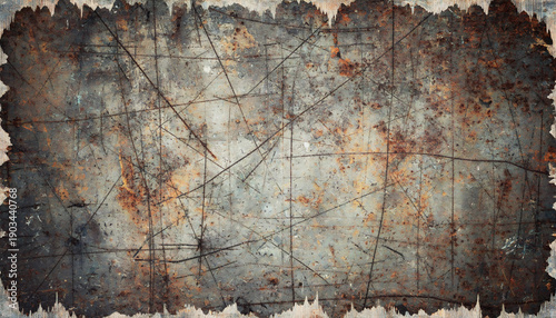 Distressed Grunge Texture Featuring Worn Edges And Rugged Surface Depth