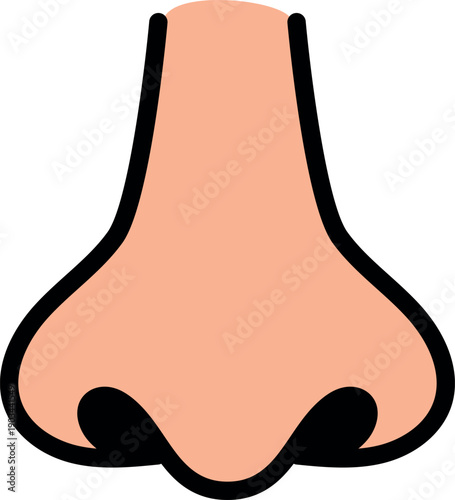 Nose icon. Human face part. Smell symbol