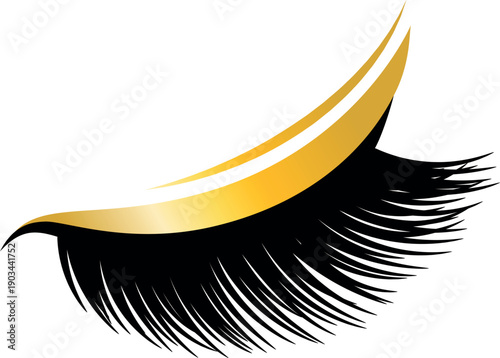 Eyelashes logo. Beauty extension. Makeup salon emblem