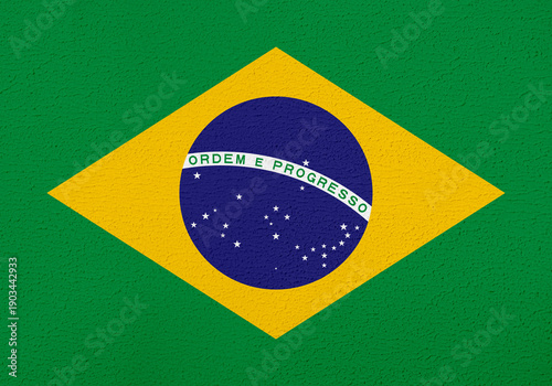 Brazil Flag with Wall Texture Background