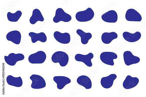 Doodle curvy frame organic wavy shape with abstract text box and cloud or playful blob for random form. Simple squiggly uneven blot and badge element through oval amoeba graphic with black