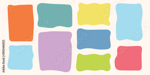 Shape wavy rectangle and organic frame abstract with blob irregular box. Splash wave vector and liquid form fluid with hand water design. Line shape drawn and element organic geometric