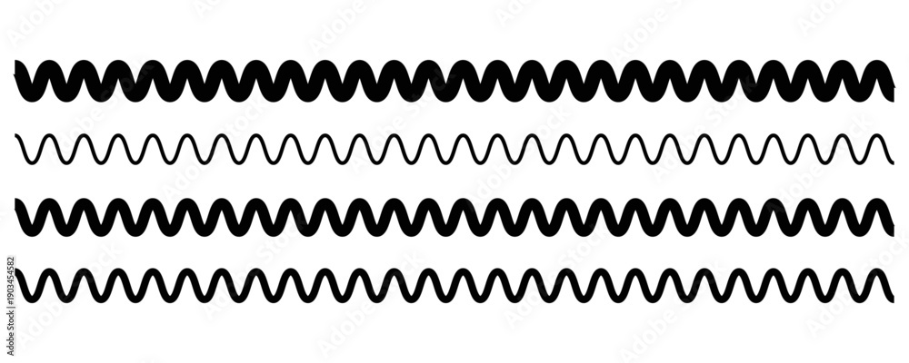 Εκτύπωση καμβά Wave line and wavy zigzag pattern lines