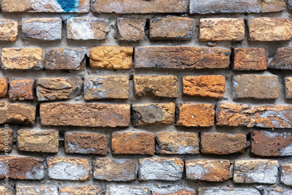Obraz premium Old dirty stone brick wall texture pattern background