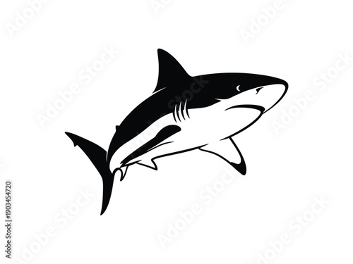 Aggressive shark silhouette, a powerful vector illustration for danger, ocean, and marine life themes