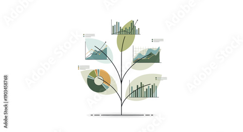 Business Growth Chart Infographic Plant Elements.
