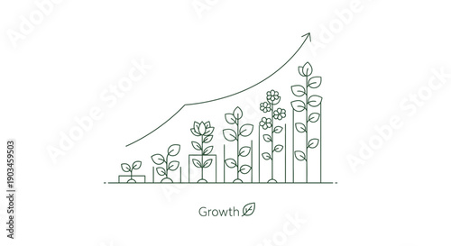 Simple Line Graph Showing Growth Trend.