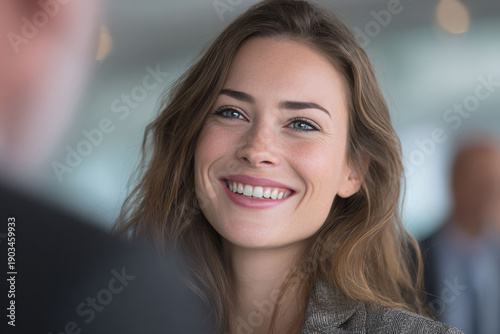 Engaged and approachable a woman participates in a group conversation reflecting emotional intelligence and collaborative spirit. Free Download Engaged and approachable a woman participates in a group conversation reflecting emotional intelligence and collaborative spirit. - GFXLoad