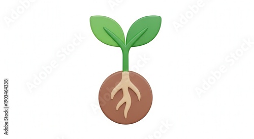 Close-up of sprouting green plant emerging from soil in natural environment