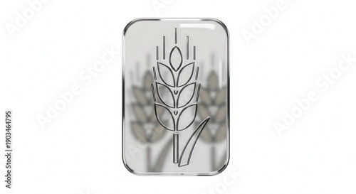 Close-up of Wheat Grain Silhouette on Smartphone Screen in Wheat Field