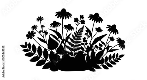 Tropical Zebra Silhouette in Leafy Surroundings.