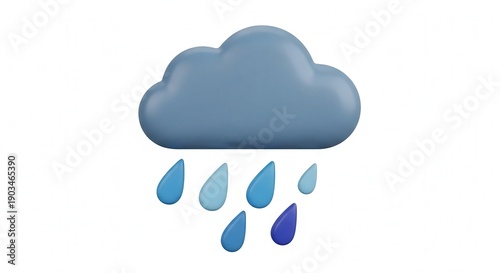 Cloud with Rain Drops Over a Blue Sky, Stormy Weather Scene