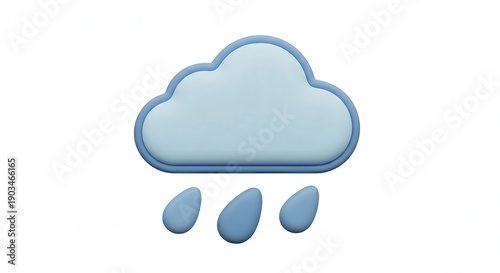 Cloud with Raindrops Weather Icon for Rainy Day Seasons and Climate Apps