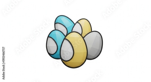 Colorful Abstract Eggs with Varied Shades and Textures for Creative Design