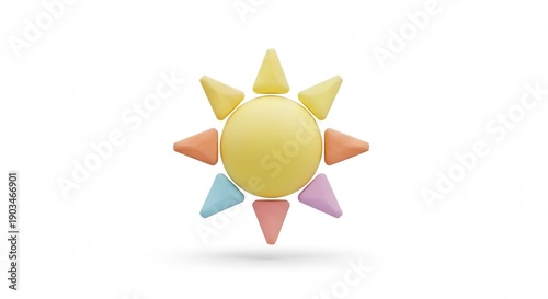 Colorful Abstract Sun with Conical Rays for Creative Design Projects