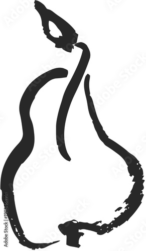 Hand drawn decorative pear for fruit themed wedding decor