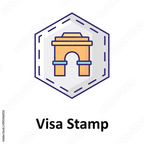Visa Stamp Vector Icon which can easily modify or edit