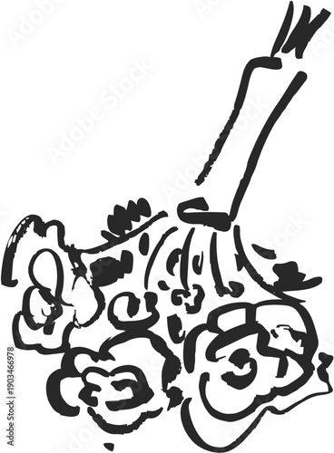 Elegant bridal bouquet of roses for wedding ceremony