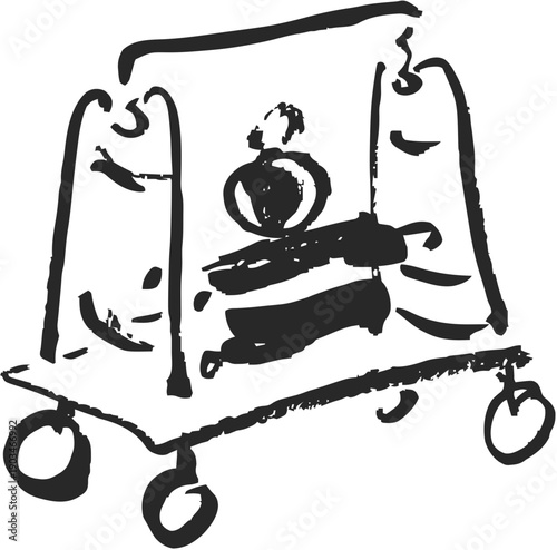 Hotel luggage cart for luxury wedding travel