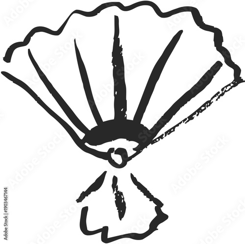Hand drawn decorative fan for summer wedding accessory