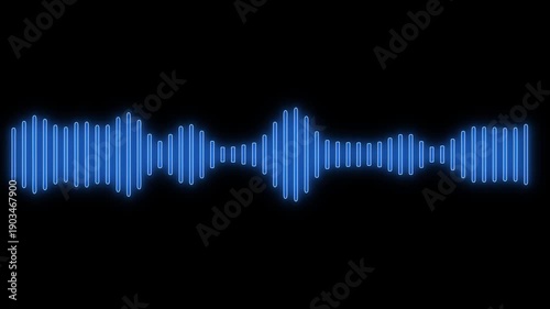 neon abstract music sound wave or audio wave from isolated on white background . digital minimalist voice and symbol technology. Line digital minimalist voice and soundtrack , Black and white