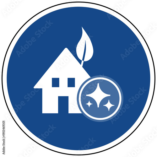 Künstliche Intelligenz KI für Smart Home und nachhaltiges Wohnen Icon blau Vektor für Immobilien Management und Grüne Architektur