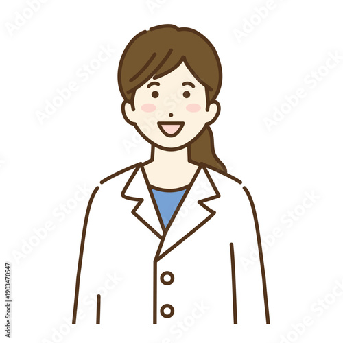 白衣の女性のイラスト