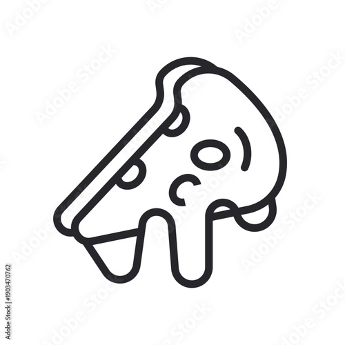 pizza icons outline and Flat Style,transparent background