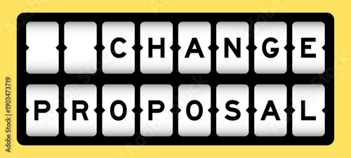 Black color in word change proposal on slot banner with yellow color background