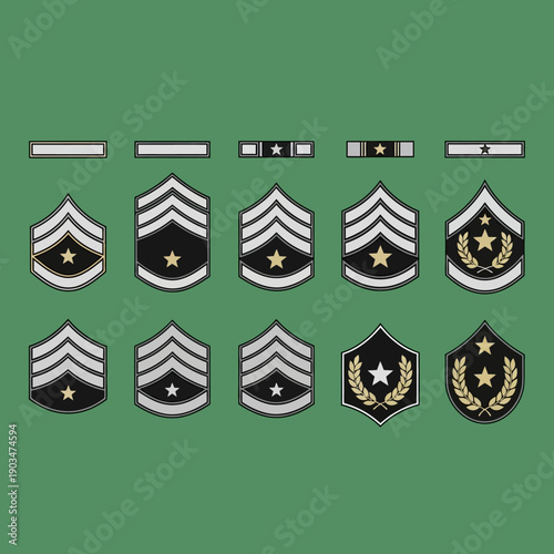 Military Rank Insignia Collection - Sergeant Major and Master Chief Petty Officer Chevron