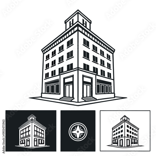 A stark visual composition showcases a large black rectangle positioned on a clean bright white background creating contrast