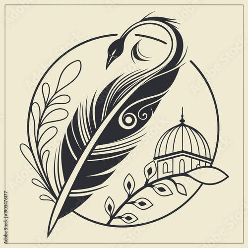 a simple image showcasing a beige background with a thin dark brown rectangular frame along the left and bottom edges